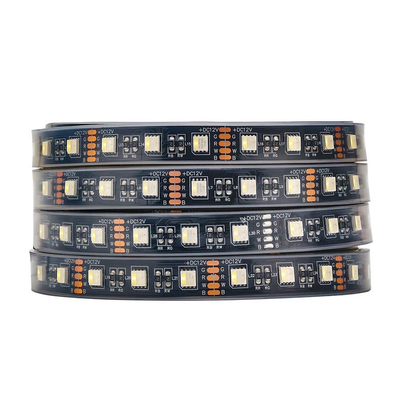 BTF-LIGHTING إضاءة BTF-5050 RGBW RGB+أبيض بارد (6000K-7000K) 4 ألوان في شريط LED ضوء DC12V 5م 16.4 قدم 60LED/م متعدد الألوان IP67 أسود 14 مم PCB لتزيين غرفة النوم والمطبخ والمنزل (بدون محول أو وحدة تحكم) - Image 1